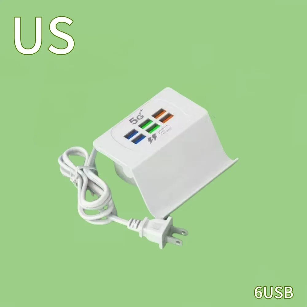 6 портов USB зарядное устройство 3.1A быстрая зарядка PD Type C многопортовые быстрые зарядные устройства USB концентратор адаптер мобильный телефон EU US UK вилка подставка для телефона