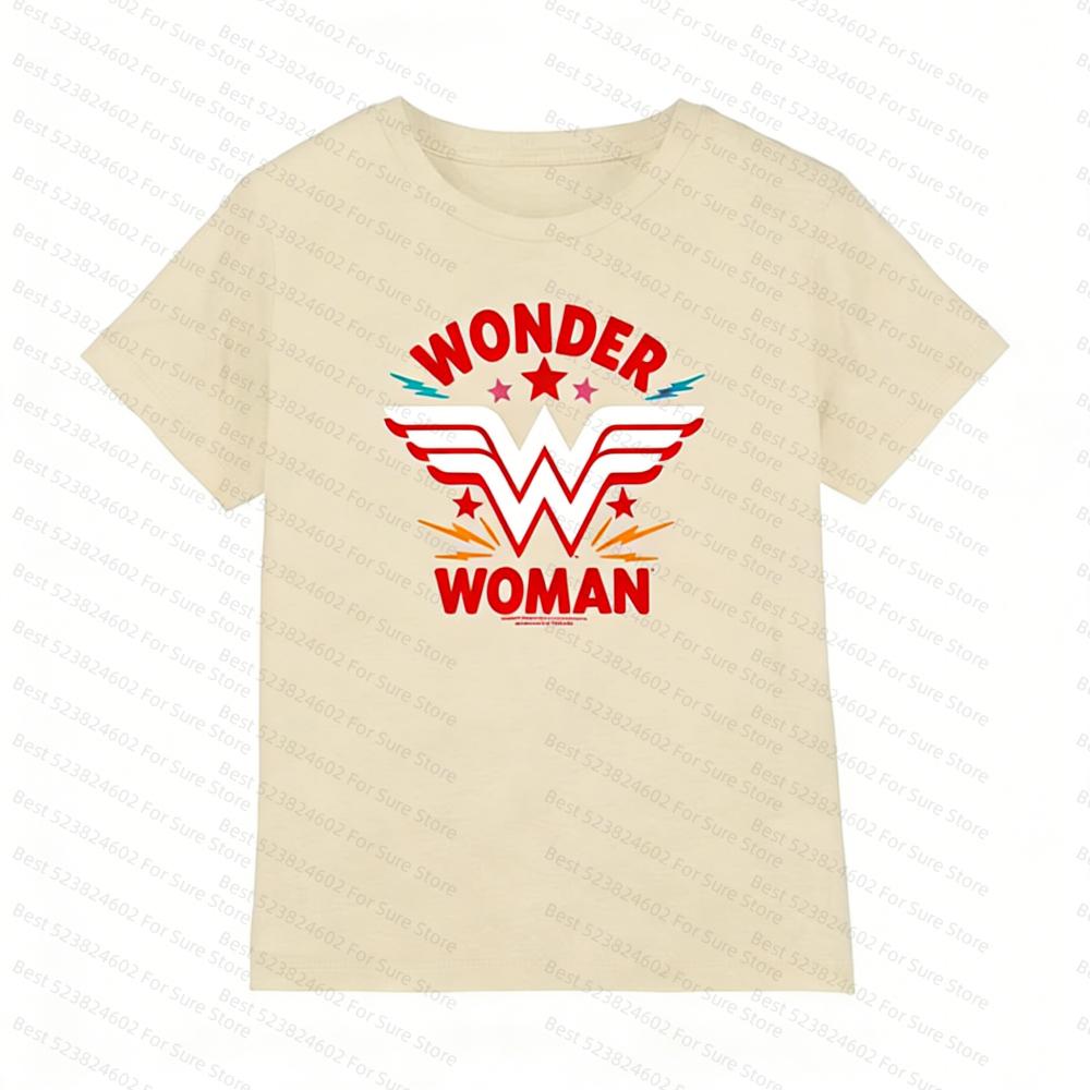 Детская футболка Wonder Woman Классическая хлопковая футболка с коротким рукавом из комиксов для рубашек Женские футболки Удобные и универсальные топы