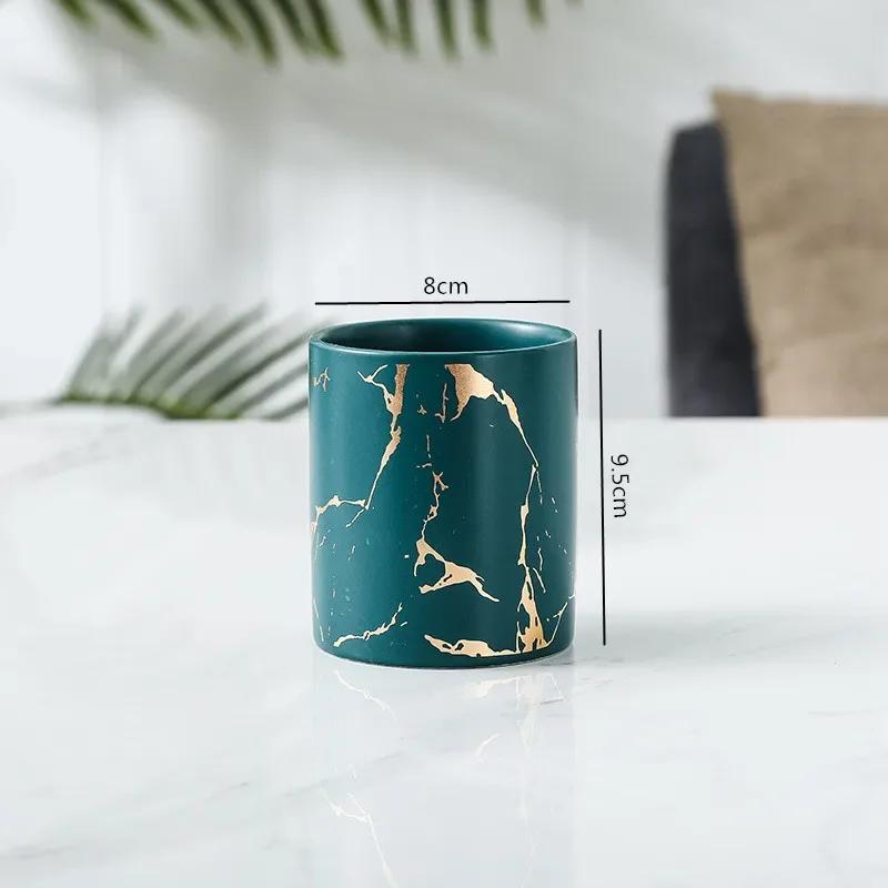 Скандинавская керамическая железная художественная мраморная ваза с узором розовое золото зеленый настольный цветочный горшок для домашнего офиса вазы декоративный суккулентный цветочный горшок