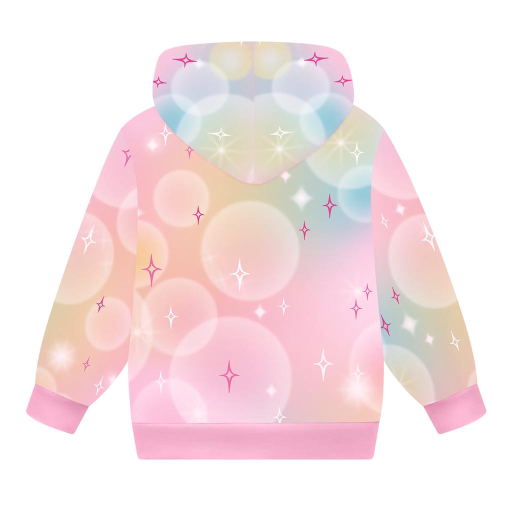 Худи для девочек 3D Мультяшная куртка Толстовка Музыкальная на молнии с капюшоном с длинным рукавом Топы