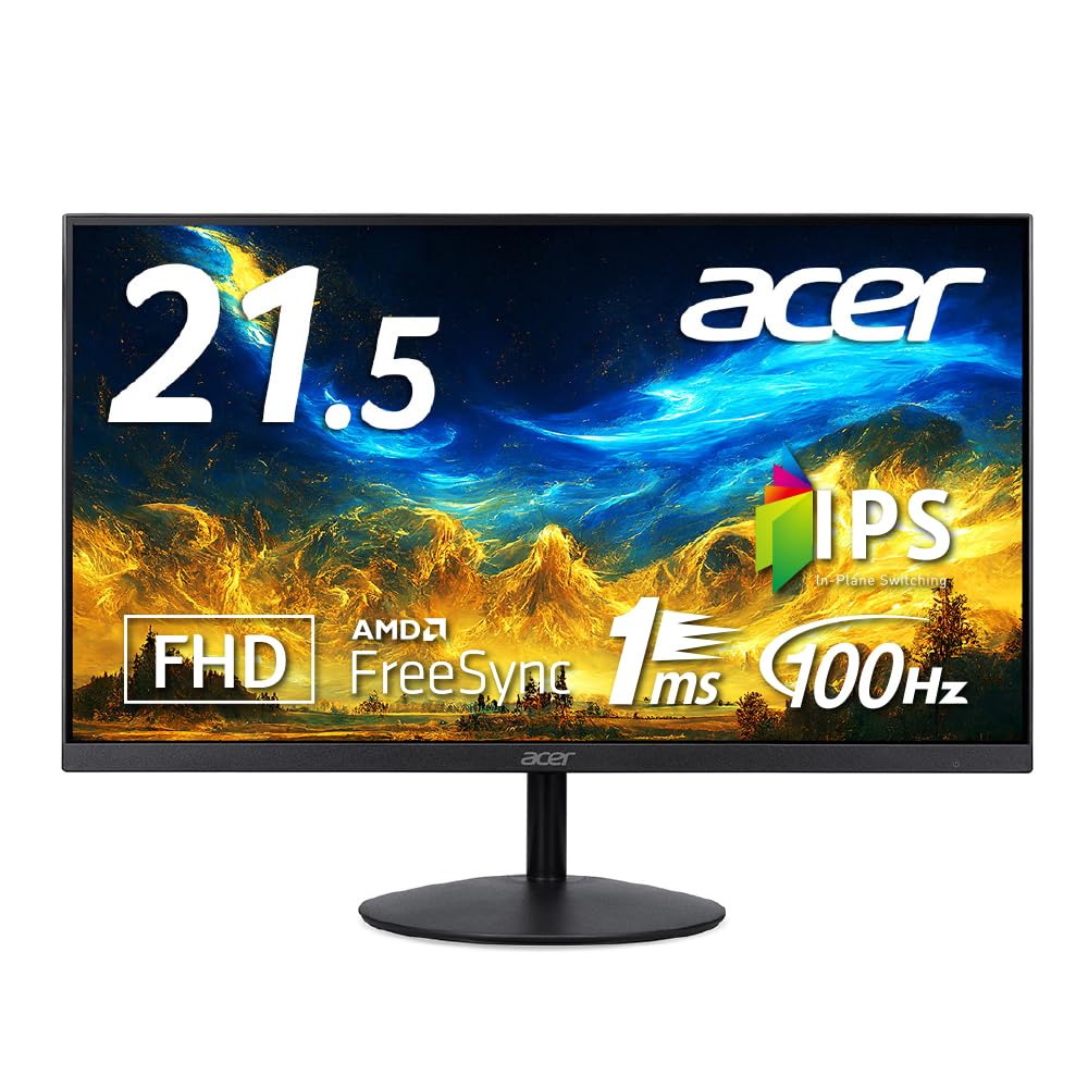 Acer Monitor Inch IPS Matte Full HD 100Hz 1ms HDMI Speaker Headphone Terminal AMD FreeSync SA222QEbmix 21.5 1920×1080 (VRB) Built-in