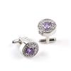 Fashion Shiny Rhinestone Men's Cuff Links Wedding Party Shirt Round Cufflinks