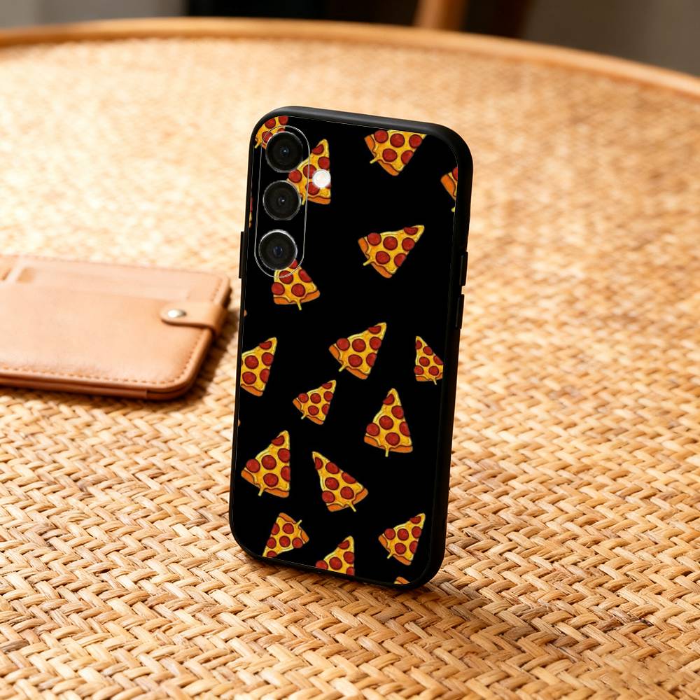 Delicious P-Pizza C-Cheese Phone Case For Samsung A73,72,71,53,52,51,22,91,80, Soft Black Cover
