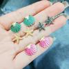 4 Pairs Boho Women Shell Stud Earrings Set Summer Jewelry Accessories