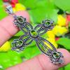 Cross- Peridot Gemstone Handmade 925 Sterling Silver Jewelry Pendant 2.68" Q6w75