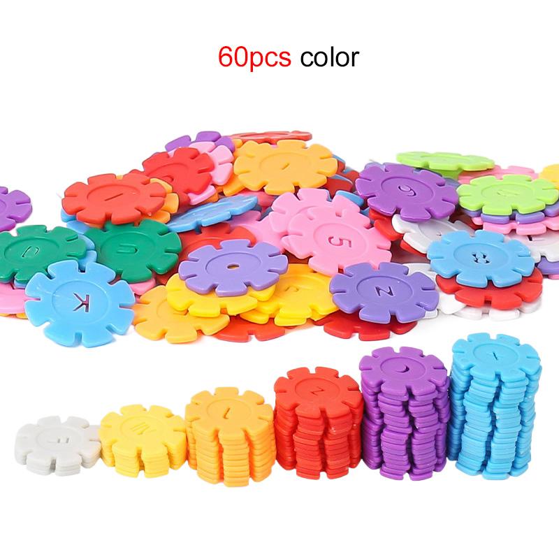 60~200 шт. Снежинка Строительные Блоки Игрушки Дети DIY Конструктор Детский Сад Игра Сборка Образовательная Игрушка для Детей Подарок TMZ