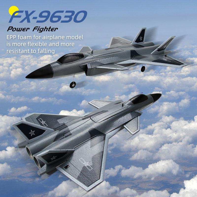 New FX9630 RC Plane J20 Fighter Remote Control Airplane Anti-collision Soft Rubber Head Glider with Culvert Design Aircraft RC Toys Gift