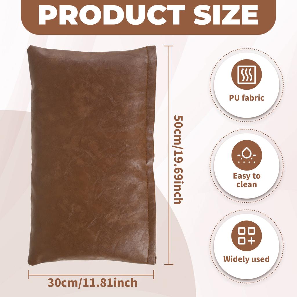 2Pcs Faux Leather Throw Pillow Cover Square/Rectangle Sofa Cushion Case with Hidden Zipper PU Leather Pillow Case Decorative