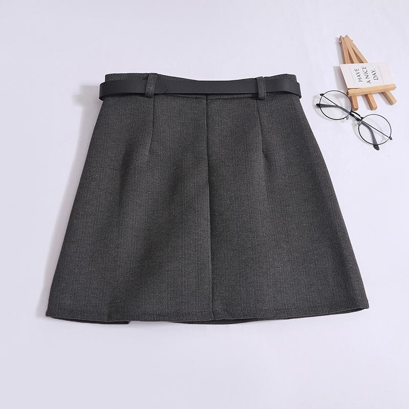 ITOOLIN Женская шерстяная юбка с высокой талией и поясом, повседневная офисная мини-юбка, шикарные облегающие юбки трапециевидной формы, женские 2024, весна-лето