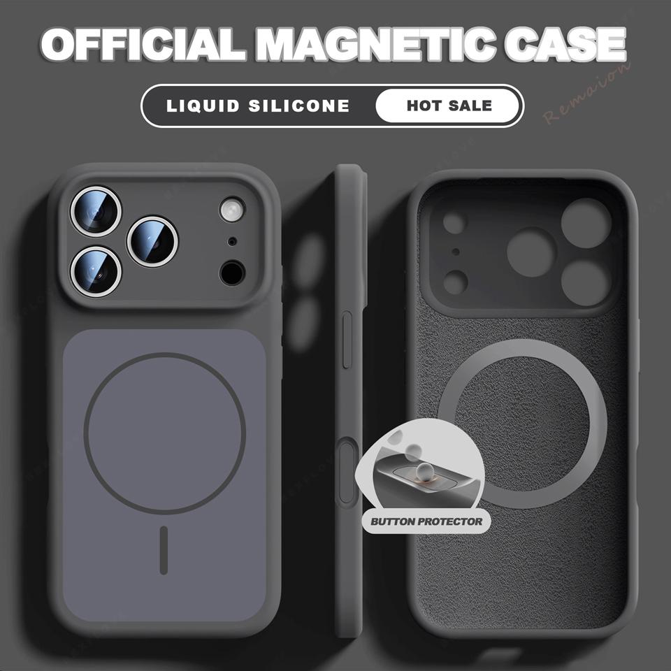New Official Liquid Silicone For Magsafe Magnetic Phone Case For iPhone 17 Pro Max Air 14 15 16 Plus 13 ShockProof Soft Cover