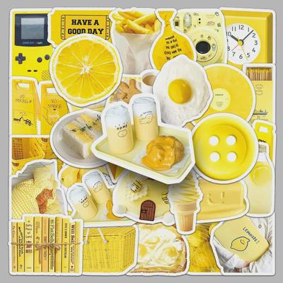 50 желтых водонепроницаемых наклеек в литературном стиле для ноутбуков, телефонов, компьютеров и чашек