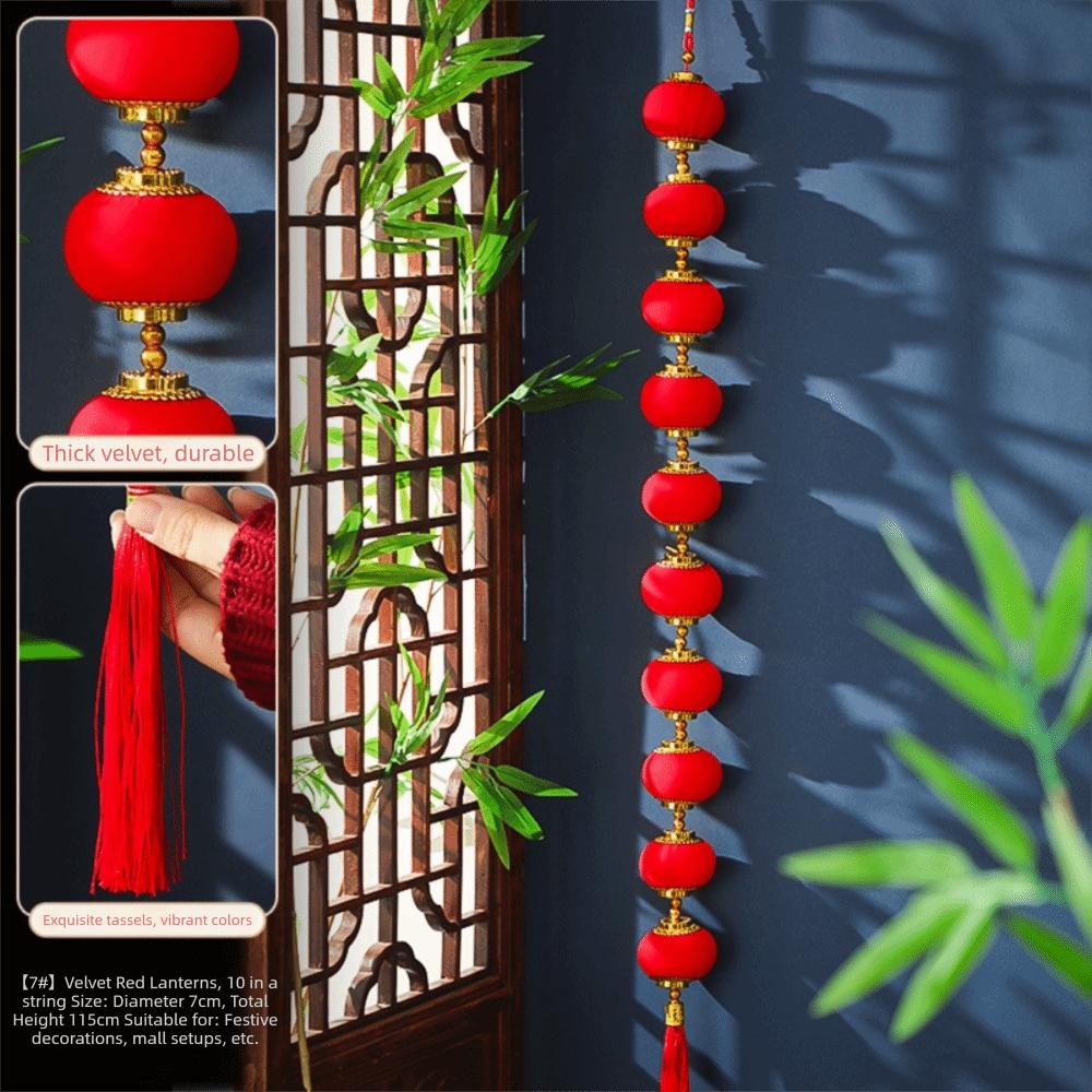 Chinese Style Red Ball Lantern String Fu Character Door Lantern Pendant Wedding