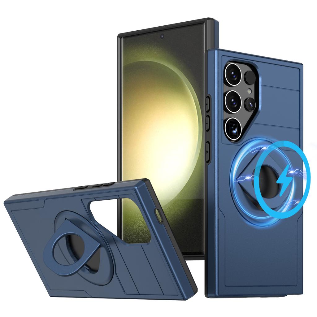 Магнитный чехол-кольцо-подставка для Samsung Galaxy S24 Ultra, чехол для телефона из ПК+ТПУ