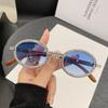 New Fashion Diamond Sunglasses Women Oval Vintage Sun Glasses Men Uv400 Sunglass Gradient Lenses Eyewear With Box