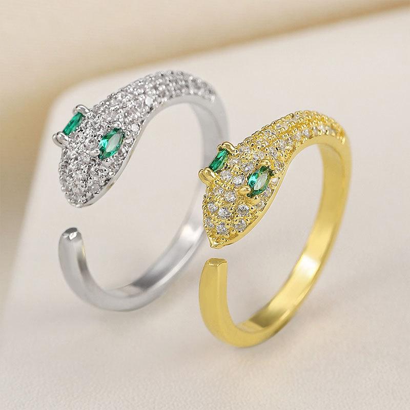 Open Snake Series High-end Open Ring, Light Luxury, Niche, Trendy, Cool and Versatile European