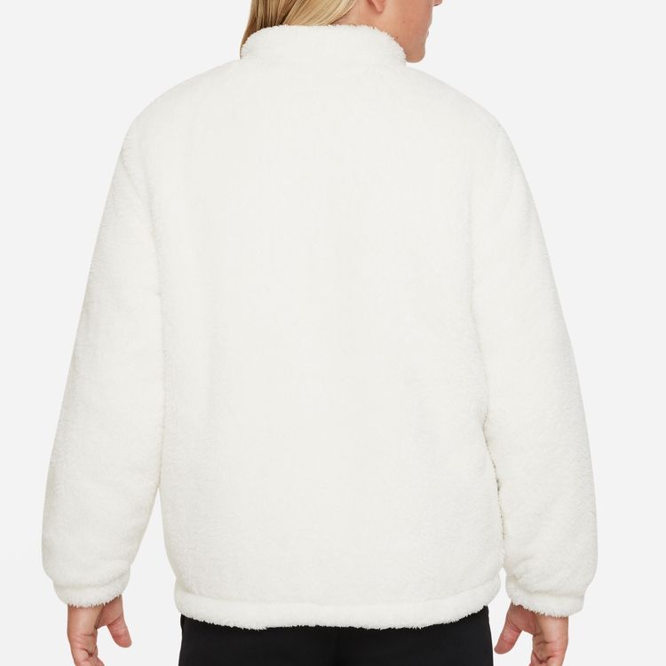 Nike Куртка из кораллового флиса с цветным логотипом и воротником-стойкой, детская куртка белого цвета DV0303-133