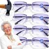 2Pairs Men Women Rimless Reading Glasses Anti Blue Light Bifocal Far Near Magnification Eyewear Presbyopic Glasses +100 +400