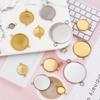 10pcs/lot 6-30mm Round Stainless Steel Pendant Blank Cabochon Base Double Hole Setting Bezel Tray DIY Jewelry Making Component