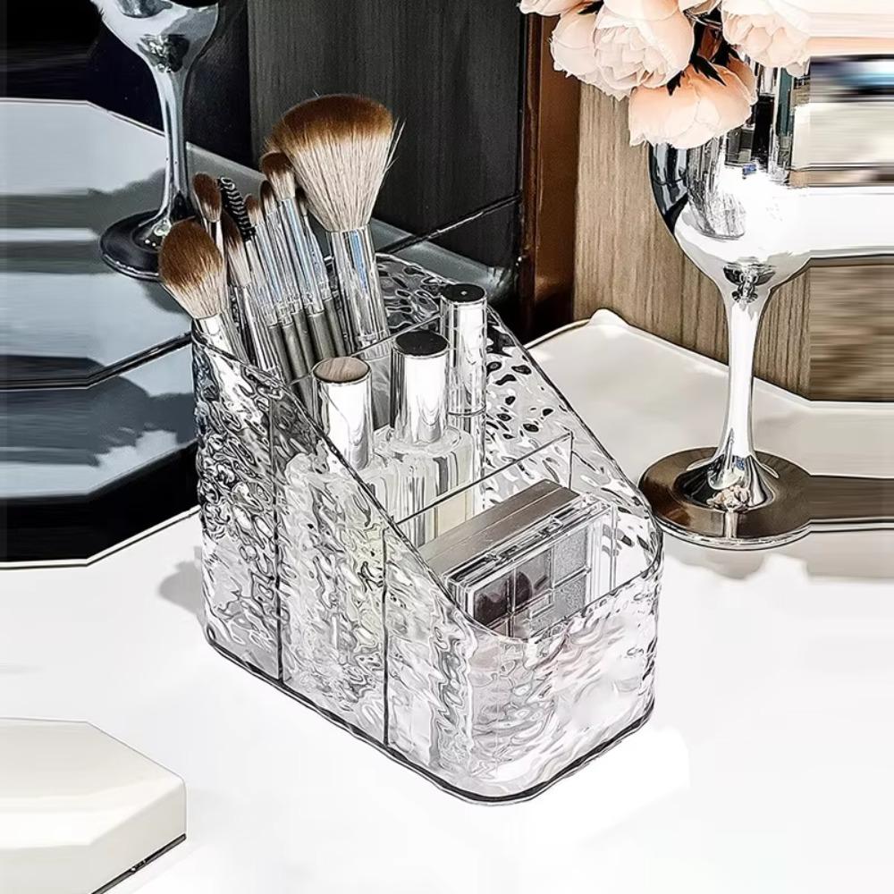 Bow Deco Makeup Brush Holder Acrylic Pencil Holder Eye Shadow Storage Box for Vanity Countertop