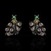 Серьги-цветы с фиолетовым цирконием, женские элегантные классические черные и золотые серьги