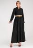 Long casual dress with a belt - Dress with ruffles at the bottom - Black M1212 r. Universal
