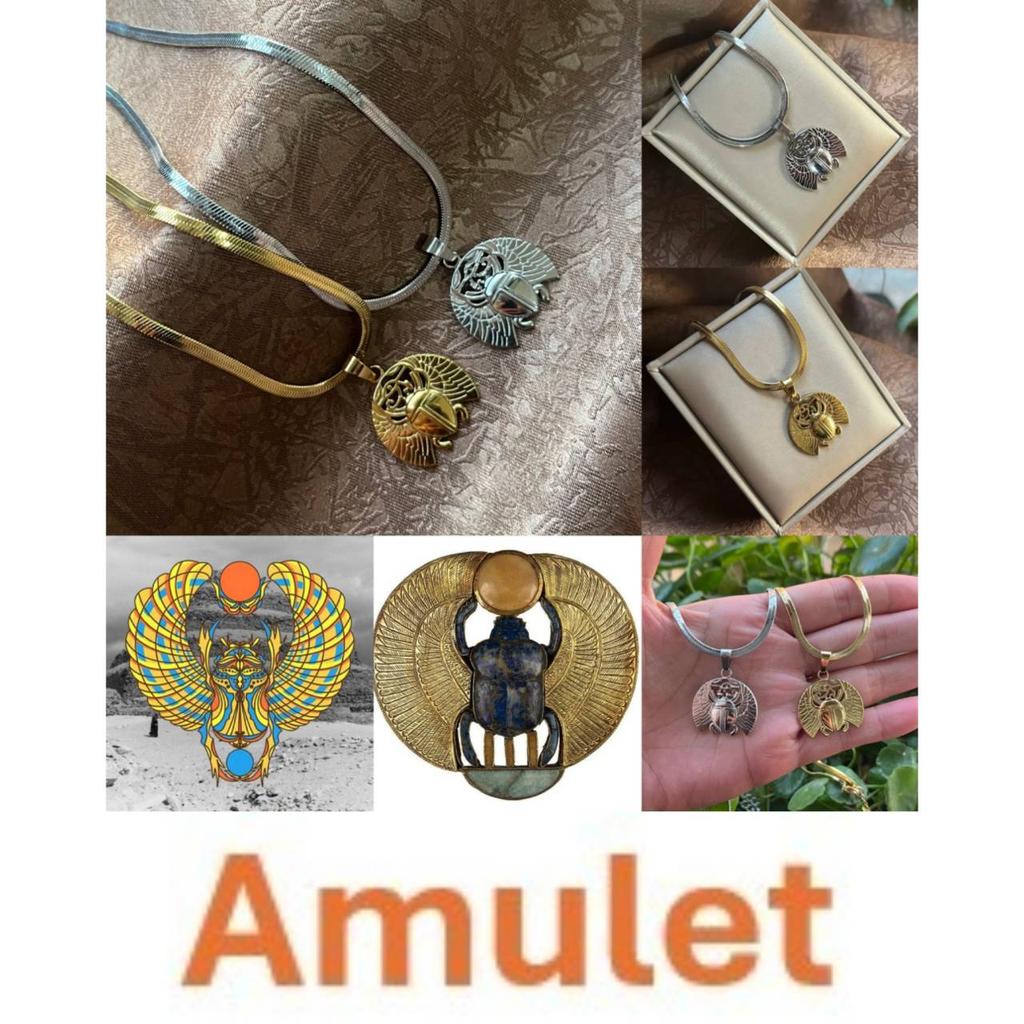 Ancient Egyptian Symbol Scarab Beetle Insect Pharaoh Protection Rebirth Amulet Pendant Necklace Women Stainless Steel Chains Jewelry Gifts