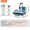 Heat Press Machine 12x15 in 8 in 1 with 30oz Tumbler Press T-Shirts Green