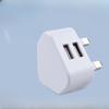 5V2A Mobile Phone Charger Dual Port USB Triple-leg British-regulator Plug Charging Head Fast Charging Power Adapter