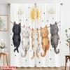 2pcs 2D flat printing Drapes Kitty Fine Seal Polyester Fabric Without Electricity Festive Wall Decor Perfect for Spring Holidays