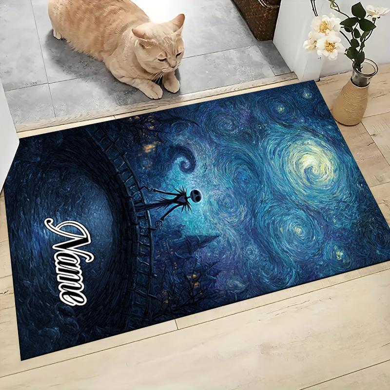 Custom Name Nightmare Before Christmas Art Carpet Rug Customizable Soft Washable Anti-Slip Home Living Room Sofa Mats Personalized Rug. 0909385