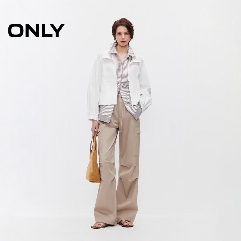 ONLY Women's Minimalist Utility Zip-Up Jacket