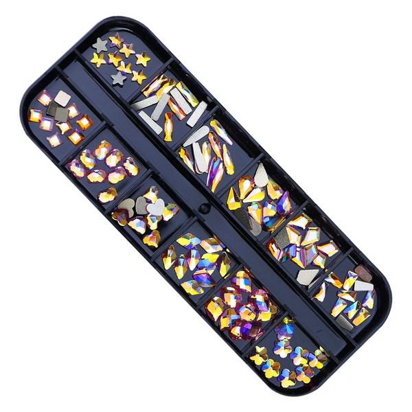 May Brown Aurora Nail Design Mix Nail Stone, 1 Piece, Aurora Pink