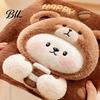 Cute Puppy Pattern Pad Plush Animal Chair Pad, Square Cozy Seat Cushion, Cat Pattern, 15.8 x Inch Cushion with Non-Slip Backing for Dining Office