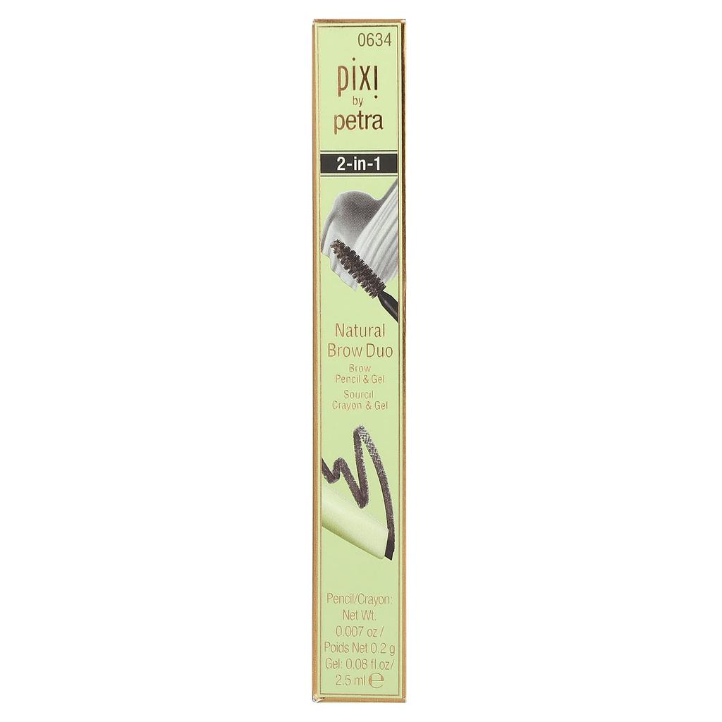 2-In-1 Natural Brow Duo, Brow Pencil & Gel, 0634 Soft Black, 1 Pack