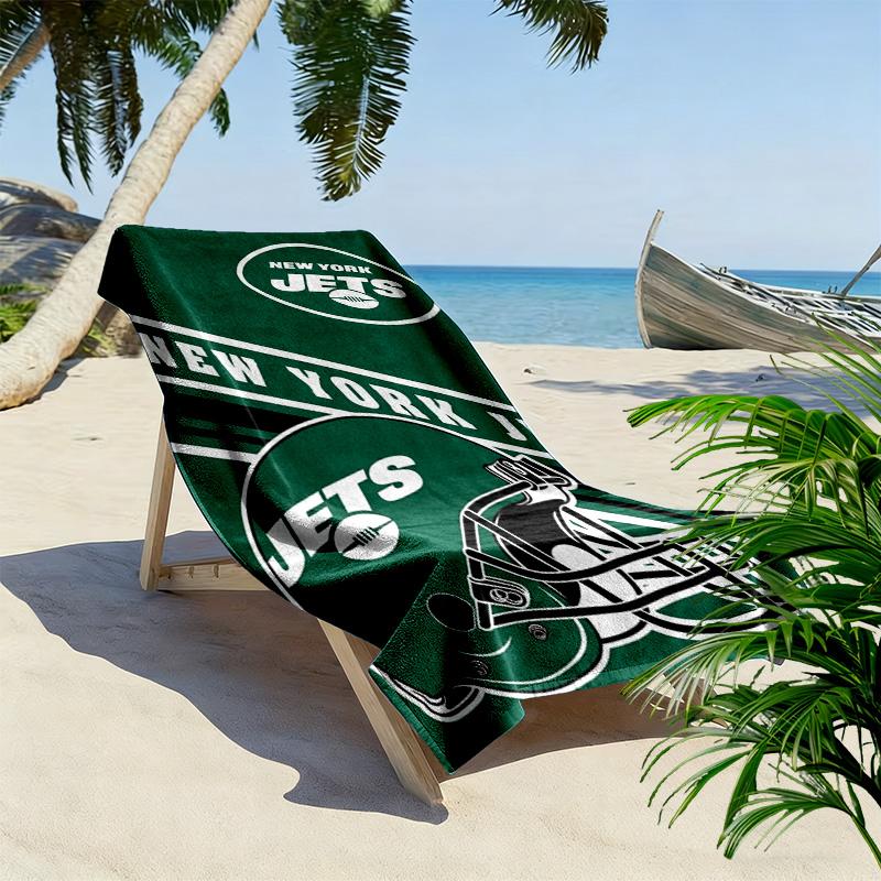 Пляжное полотенце с принтом New York Jets, большое, мягкое, быстросохнущее, для пляжа, кемпинга, плавания