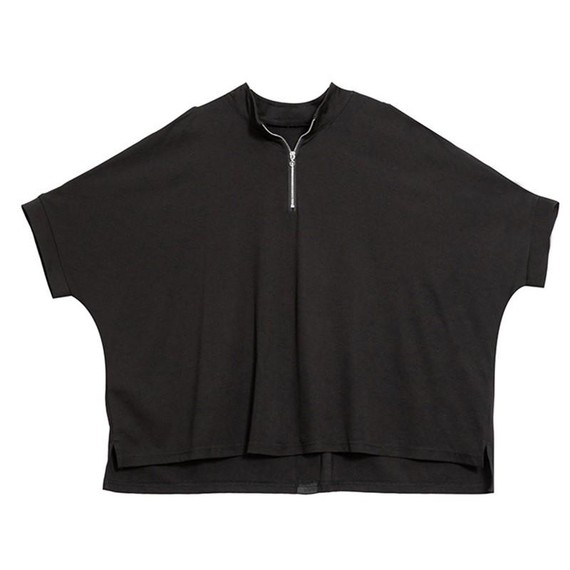 Короткий рукав свободного покроя Черный винтажный Повседневный свободный летний топ футболка Женская футболка