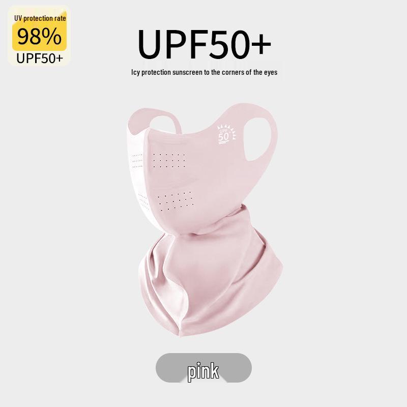 Women's Full Face Anti-UV Facekini with Neck Protection - Summer 2025 Ice Silk Sunshade Mask