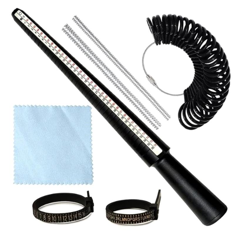 3/4/6/7Pcs Jewellery Tool Rings Size Mandrel Stick Finger Gauge Rings Sizer Measuring Jewelry Tool Set Rings Jewellery