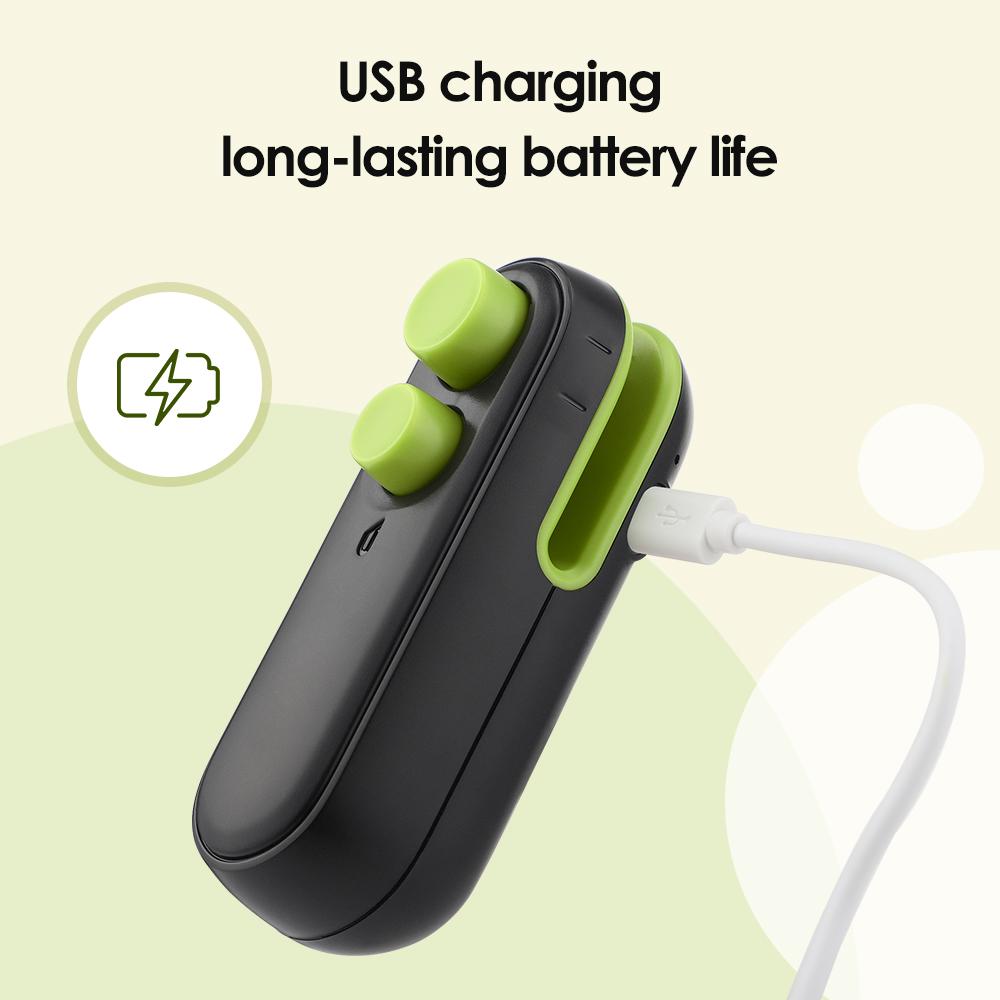 Мини-упаковщик пакетов для чипсов, ручной пресс, вакуумный пищевой пластиковый пакет для хранения продуктов, кухонный портативный тепловой вакуумный упаковщик, зарядка через USB