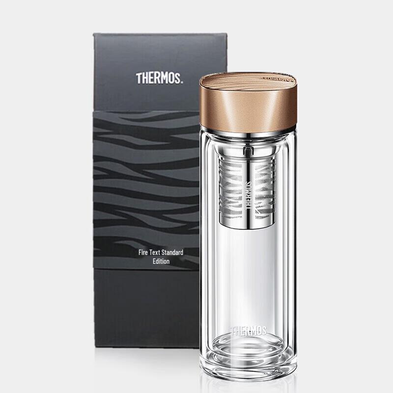 Thermos Бутылка-заварник для чая из двухслойного стекла 400 мл