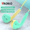 VAORLO Проводные наушники Macaron 3,5 мм, басовая стереогарнитура с микрофоном для iPhone Xiaomi Realme Samsung Oppo