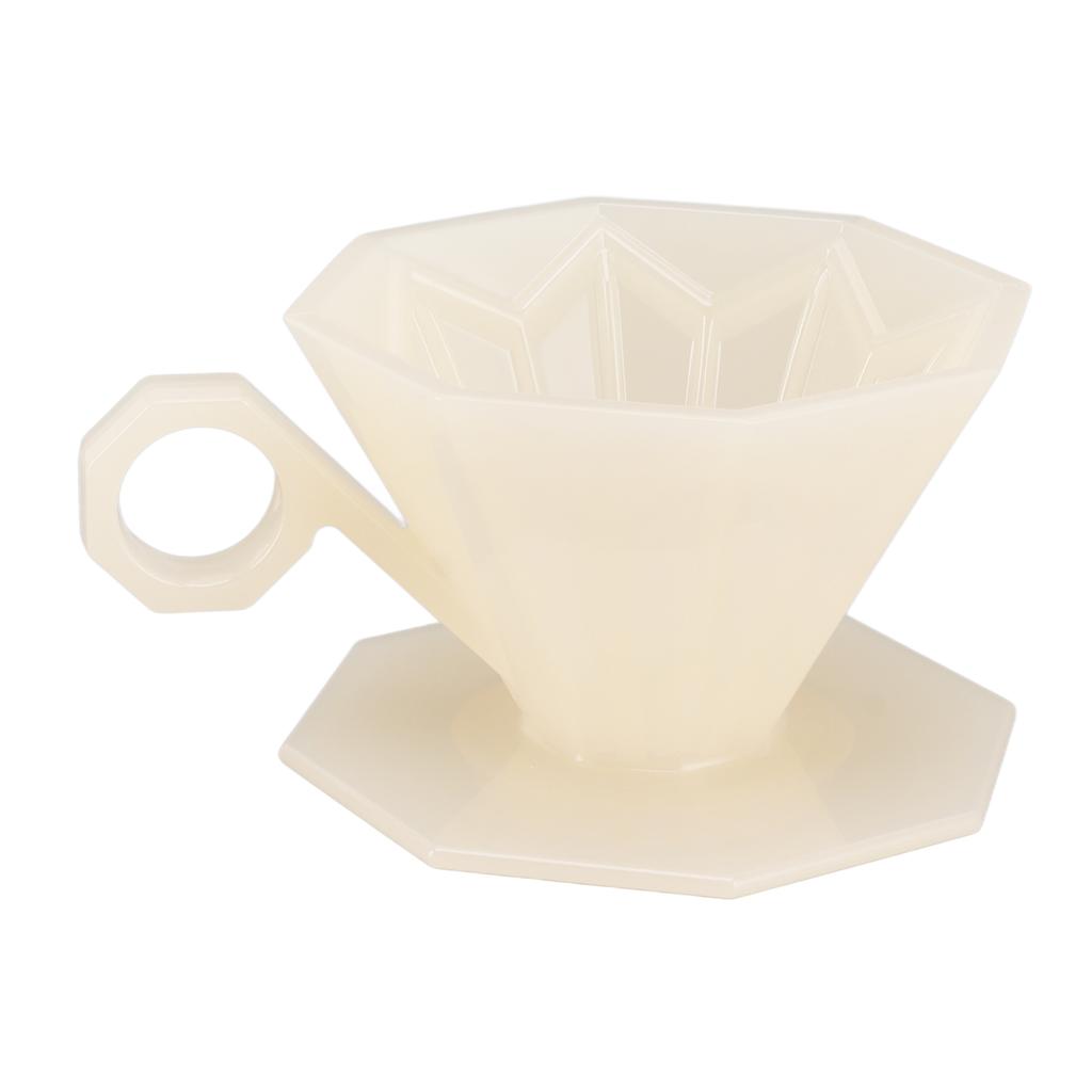 Coffee Filter Cup Resin Paperless Reusable Octagonal Pour Over Coffee Maker Filter Cone with Handle