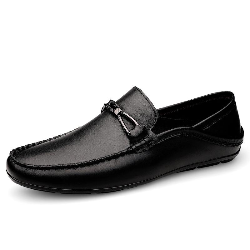 Fashion Mens Shoes Casual Loafers Men Genuine Leather Luxury Brand Mens Slip On Flats Fashion Breathable Driving Shoes High-end Quality