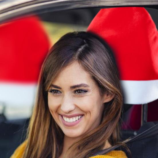 Christmas Car Headrest Cover Multipurpose Auto Beautification Decorative Backrest Chair Decoration Party Prop Decorate Car Contrast Colors Triangle