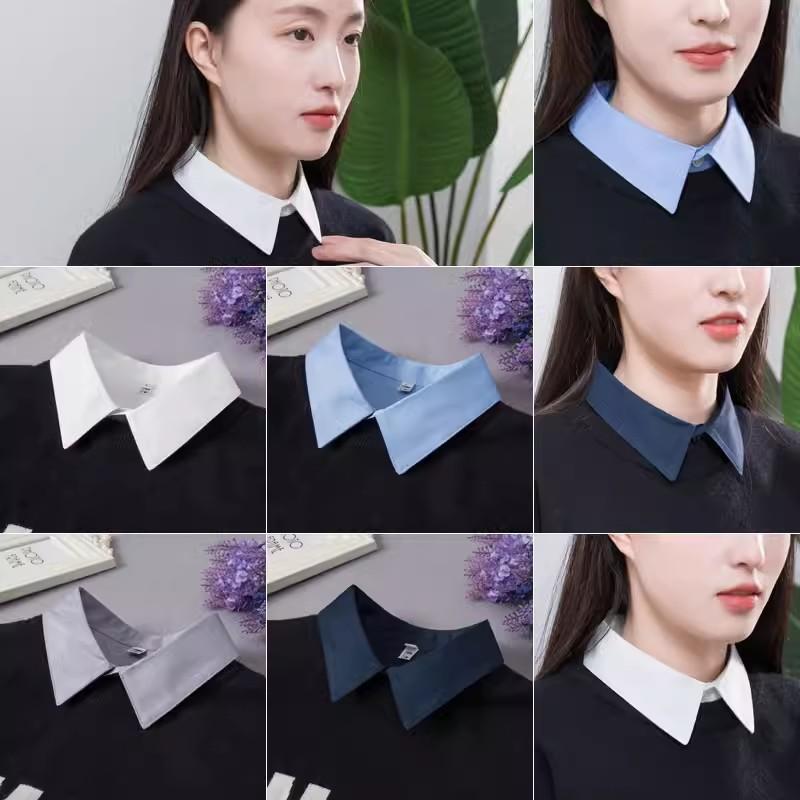 M-2XL White Fake Collar for Women Shirt Sweater Detachable Collar False Collar Lapel Blouse Tops Faux Col Neckwear Nep Kraagje