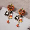 Halloween D-corner Earrings Accessories Halloween Pumpkin Ghost Earrings Creative Pumpkin Earrings Party Decoration