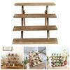 Wooden Cupcake Stand Tiered Dessert Display Rack Foldable Design Smooth Edge Burr Free