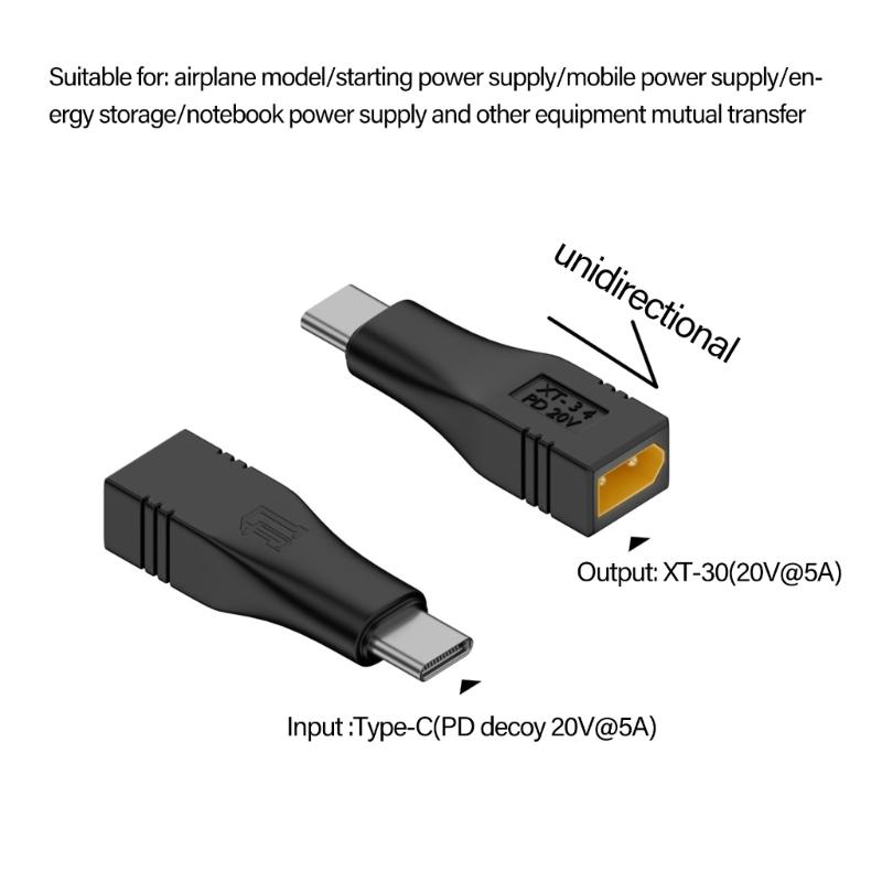 Высокоэффективный адаптер быстрой зарядки XT30 / XT60 / Type C (папа-мама) для быстрой зарядки дронов и электроники