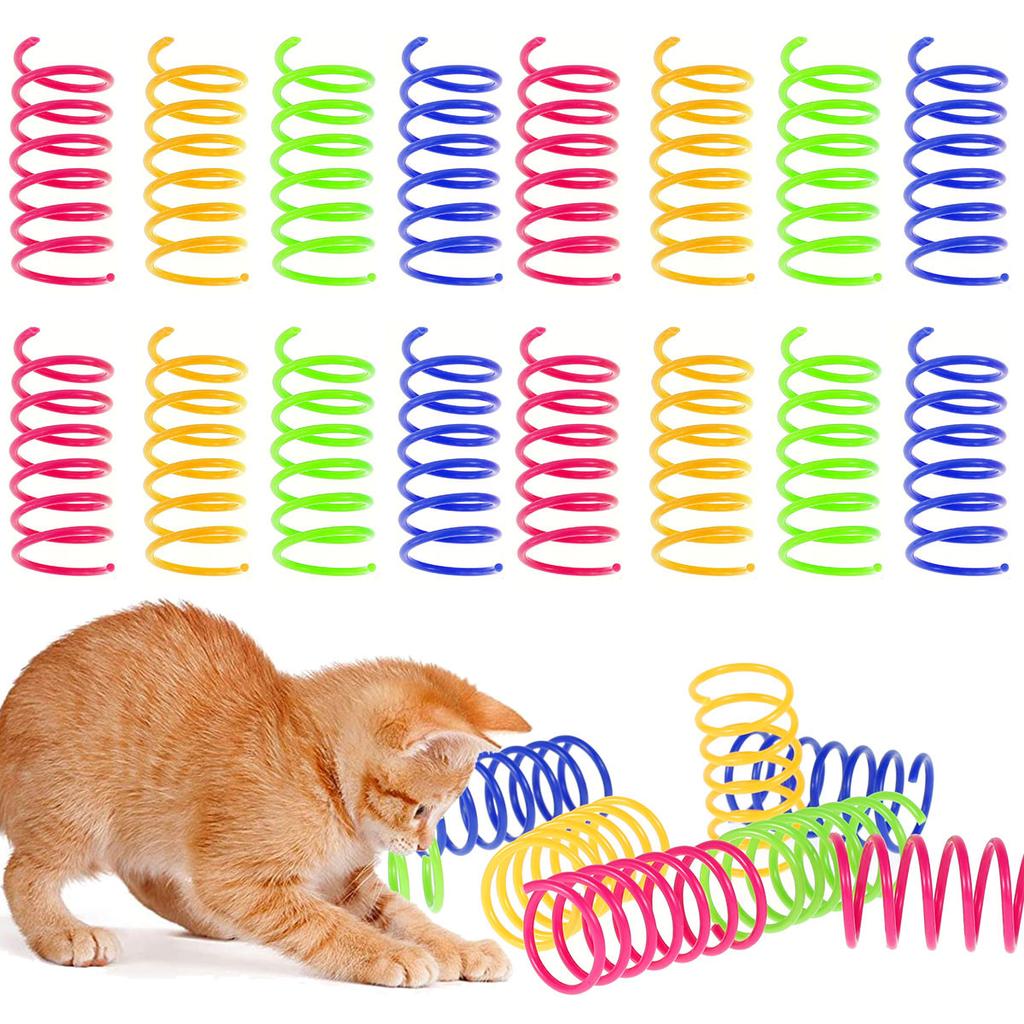 16pcs Cat Coil Toy Lasting Plastic Spiral Spring Cat Toy Interactive Cat Toy Creative Cat Activity Toy Cat Bouncing And Train Fun Gift