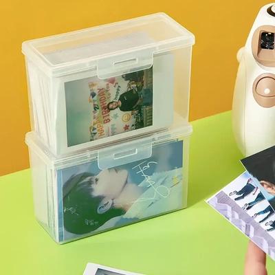 1/3 шт. Прозрачный пластиковый бокс для хранения игровых карточек с фото Polaroid, визитниц, ID-карт, карточек знаменитостей и идолов, маленький бокс для хранения аксессуаров